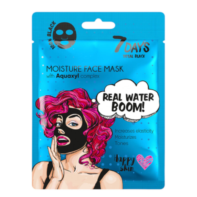 7DAYS TOTAL BLACK Real Water Boom! Sheet Mask 25g